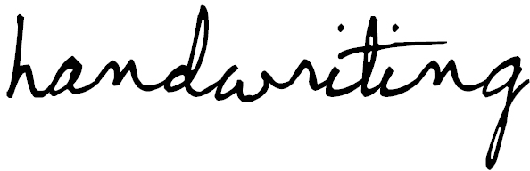 Close up o the word 'handwiting' in a handwriting font