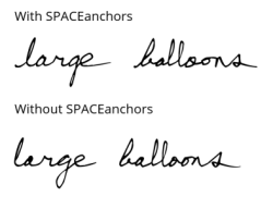Example of the SPACEanchor strokes