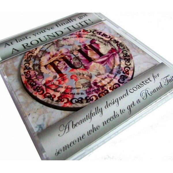 'Traditional' Round Tuit Coaster - presented in a calendar style CD jewel case
